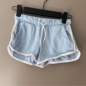BABY BLUE ATHLETIC COTTON SHORTS